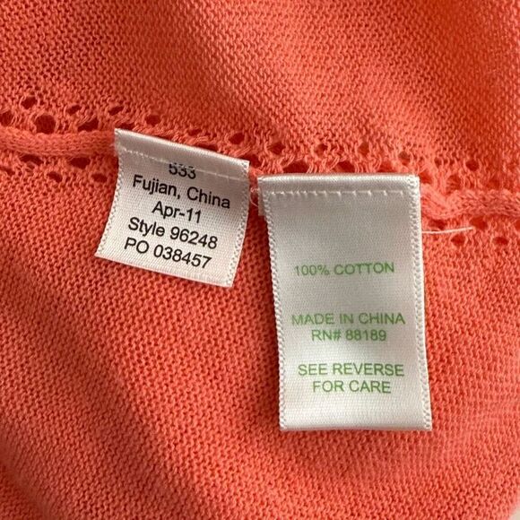 Lily Pulitzer Coral Orange Open Front Cardigan - Women’s US XS - Picture 8 of 8